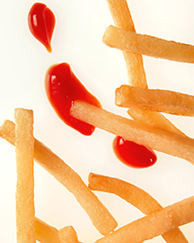 French fries and ketchup