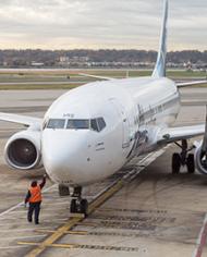Airplane at the airport. 