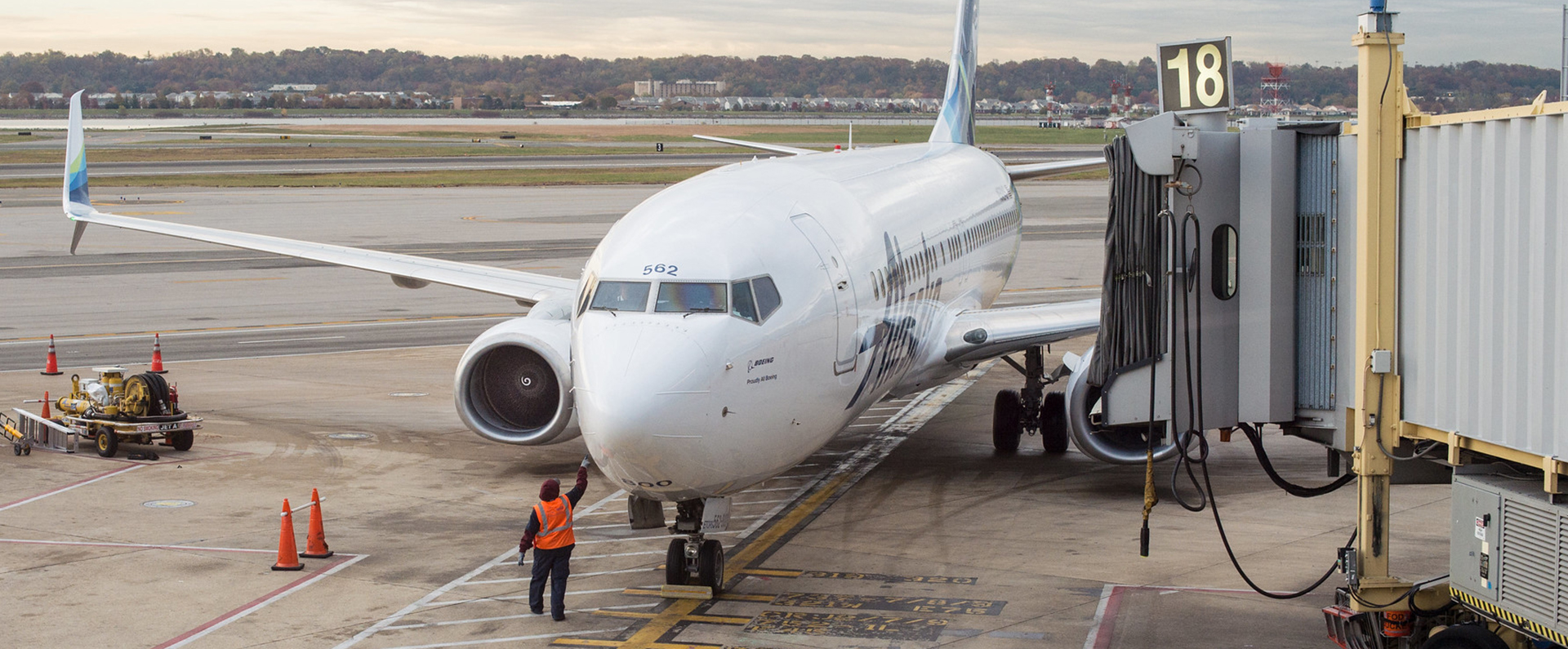 Airplane at the airport. 